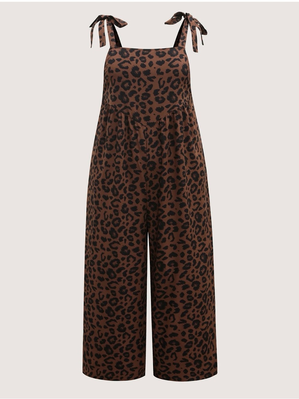 BloomChic Brown Leopard Print Tie-Strap Jumpsuit NWT - Picture 3 of 3